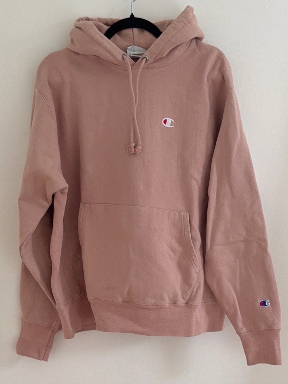 Men’s Champion Hooded Pullover Sweatshirt - Rose (Small Stains)